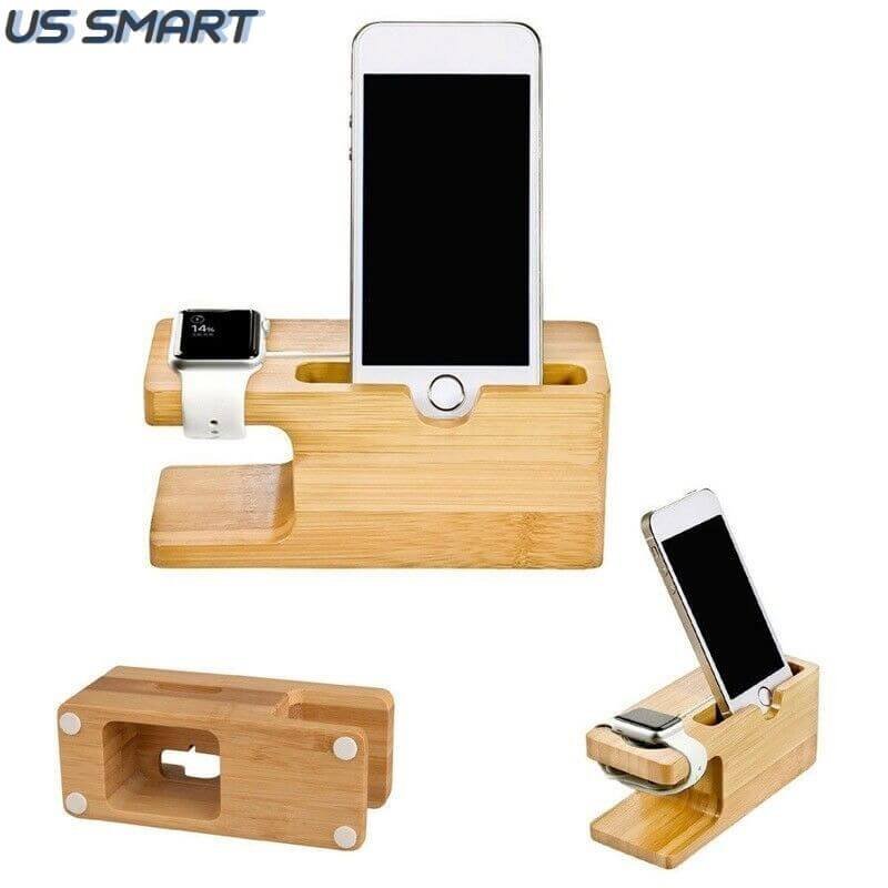 UsSmartDesk™ Bamboo Charging Stand For Mobile Phone and Watch